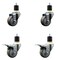 Service Caster 3'' Gray Poly Swivel 1-7/8'' Expanding Stem Caster Set 2 Total Lock Brakes, 4PK SCC-EXTTL20S314-PPUB-2-S-2-178 - alternate 1